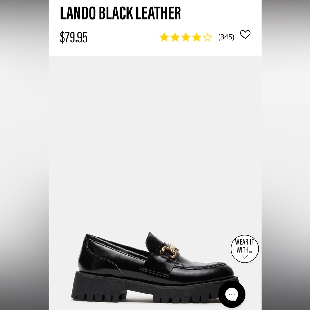 Steve Madden — Lando Leather Loafer in Black, worn once